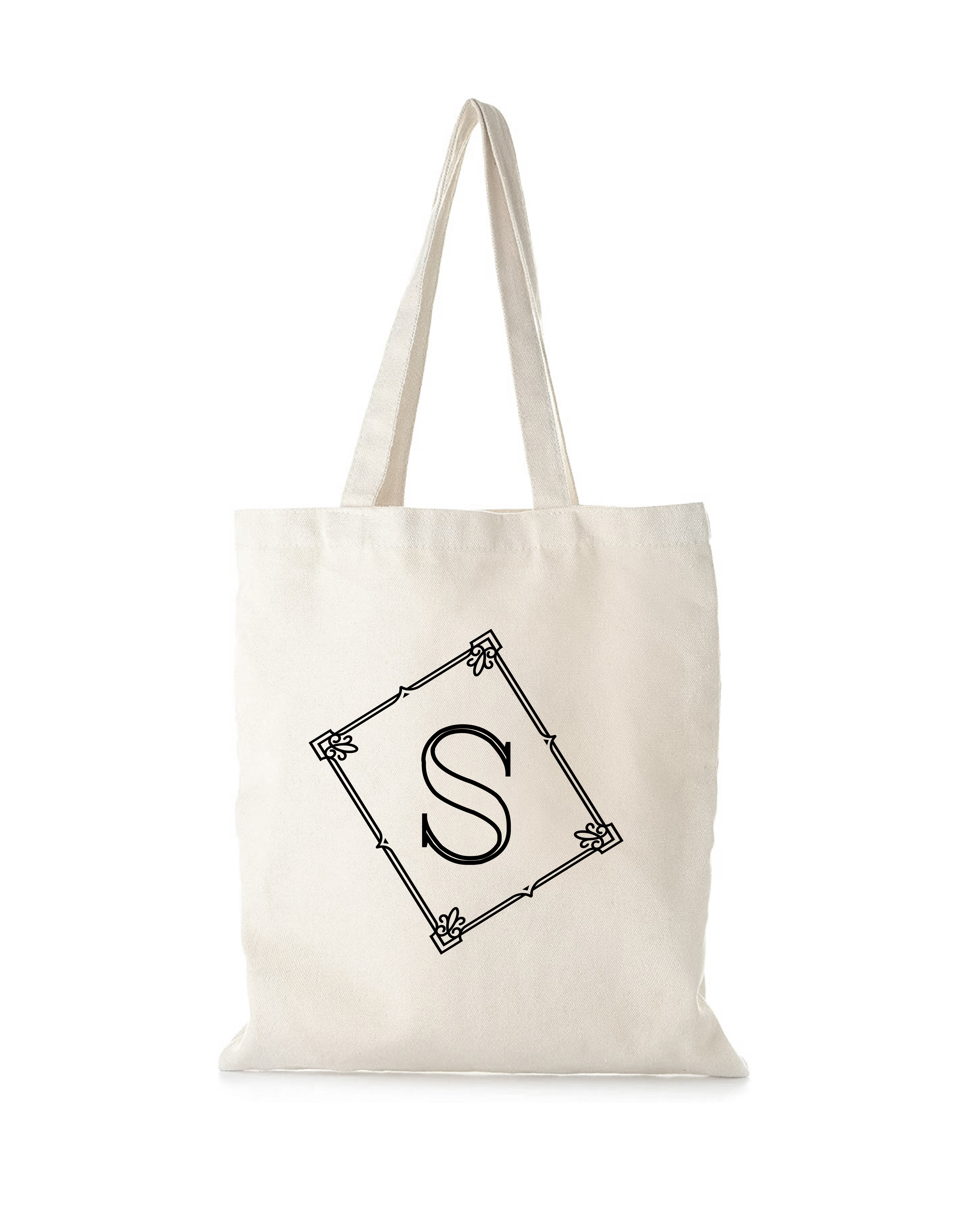 Personalised Elegant Cotton Eco-friendly White Tote Bag with Initial